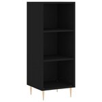 vidaXL Buffet haut Noir 34 5x34x180 cm Bois d'ingénierie