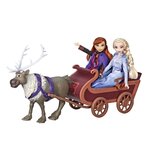 Disney la reine des neiges 2 - poupées elsa  anna et sven - coffret de 3 figurines et traîneau