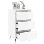 vidaXL Table de chevet blanc brillant 40x35x69 cm bois d’ingénierie