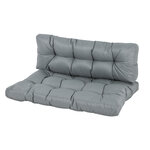 Coussins matelas assise dossier pour banc de jardin balancelle canapé 2 places grand confort dim. 120L x 80l x 12H cm polyester gris