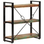 vidaXL Bibliothèque 3 niveaux 77x30x80 cm bois récupération massif/fer