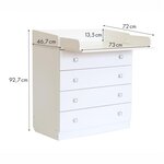 Commode à langer VOLGA SIMPLE BLANC