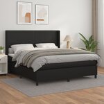 vidaXL Lit à sommier tapissier avec matelas Noir 160x200 cm