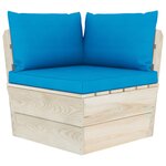 vidaXL Salon de jardin palette 3 Pièces avec coussins Épicéa imprégné
