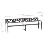 vidaXL Banc double de jardin 246 cm Gris Acier