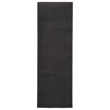vidaXL Tapis Sisal naturel 66x200 cm Noir