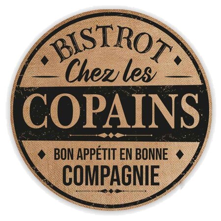 Set de table rond en toile de jute - copains