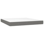 vidaXL Lit à sommier tapissier avec matelas Gris foncé 180x200cm Tissu