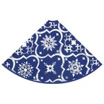 vidaXL Jupe de sapin de Noël de luxe avec chaussette Bleu 150 cm Tissu