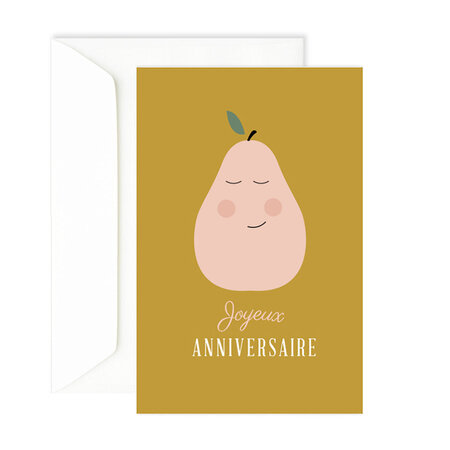 Carte d'anniversaire poire