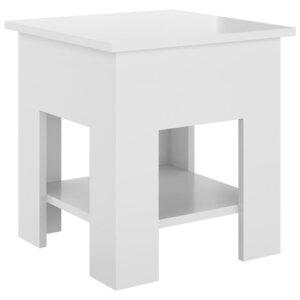 vidaXL Table basse Blanc brillant 40x40x42 cm Bois d'ingénierie