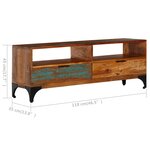 vidaXL Meuble TV 118 x 35 x 45 cm Bois de récupération massif