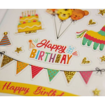 Autocollants - Fête d'anniversaire - Paillettes - 1 8 cm