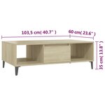vidaXL Table basse Chêne sonoma 103 5x60x35 cm Aggloméré
