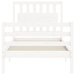 vidaXL Cadre de lit avec tête de lit blanc 90x200 cm bois massif