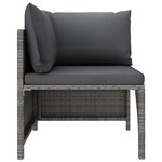vidaXL Salon de jardin 10 Pièces avec coussins Résine tressée Gris