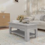 vidaXL Table basse Sonoma gris 102x55x42 cm Aggloméré