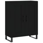 vidaXL Buffet haut Noir 69 5x34x180 cm Bois d'ingénierie