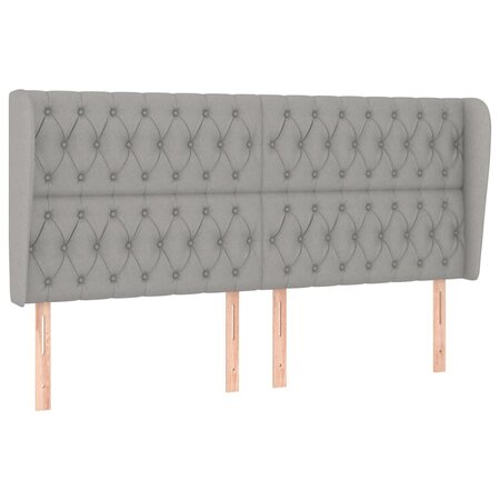 vidaXL Tête de lit avec oreilles Gris clair 183x23x118/128 cm Tissu