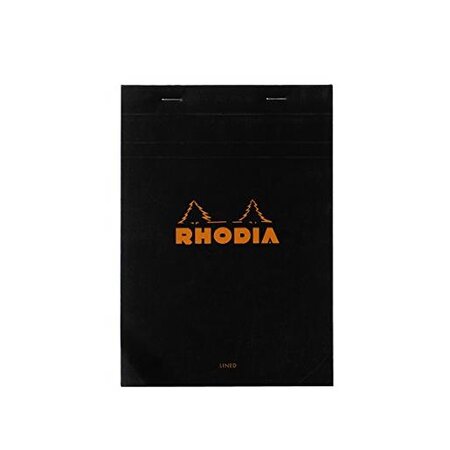 Bloc BLACK N°16 14,8x21cm 80F agrafées 80g ligné + marge RHODIA