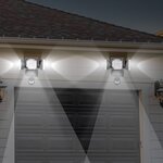 LUMI JARDIN Projecteur solaire Blackburn - 3 tetes - H 23 cm - Noir