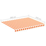 vidaXL Tissu de remplacement pour auvent Jaune et orange 3x2 5 m