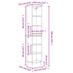 vidaXL Buffet haut Gris béton 34 5x32 5x180 cm Bois d'ingénierie