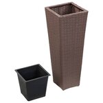 vidaXL Lit surélevé de jardin 30x30x80 cm Résine Tressée Marron