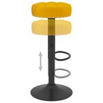 vidaXL Tabourets de bar 2 Pièces Jaune moutarde Velours