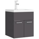 vidaXL Armoire d'évier avec lavabo intégré Gris Aggloméré