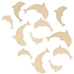 60 mini décorations en bois - Dauphins