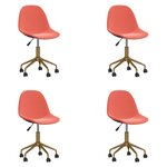 vidaXL Chaises à dîner pivotantes 4 Pièces Rose Velours