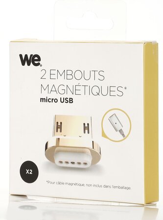Lot de 2 connecteurs We Micro USB Magnetique (Or)
