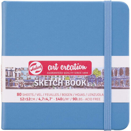 Carnet croquis 12 x 12 cm 80 feuilles 140g bleu royal talens