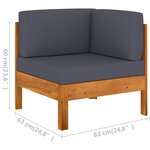 vidaXL Salon de jardin 7 Pièces avec coussins gris foncé Bois d'acacia