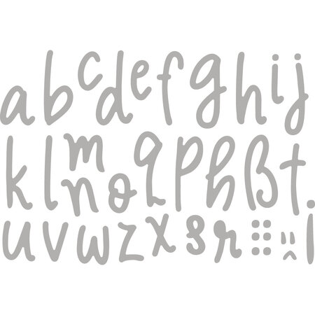 Pochoir d'embossage Alphabet Minuscule 2 7cm 29 pièces
