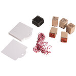 Kit mini - tampons en bois: Jeunes légumes  5 pces 2x2x2 5cm+accessoires / bte