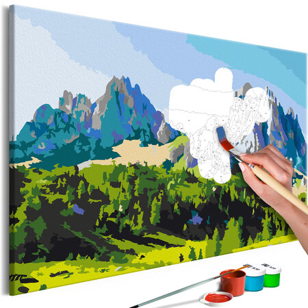 Tableau à peindre par soi-même - dolomite peaks l x h en cm 60x40