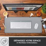 Large tapis de bureau - logitech desk mat - studio series  multifonctionnel et etendu - gris