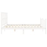 vidaXL Cadre de lit avec tête de lit blanc 160x200 cm bois massif