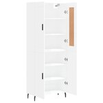 vidaXL Buffet haut Blanc brillant 69 5x34x180 cm Bois d'ingénierie