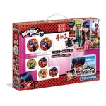 CLEMENTONI Edukit 4 en 1 - Miraculous - Mémo, Domino, Puzzle et Cubes