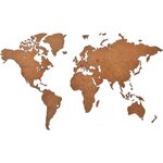 MiMi Innovations Décoration carte du monde murale Bois Marron 90x54 cm