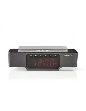 Radio Réveil Digital FM Bluetooth avec charge induction CLAR007BK - Nedis