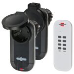 Brennenstuhl prises de courant 2 pcs avec télécommande comfort-line