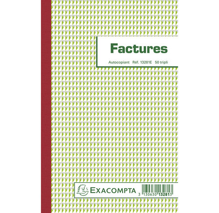 Manifold Factures 21x13 5cm 50 Feuillets Tripli Autocopiants - X 10 - Exacompta