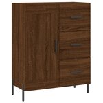 vidaXL Buffet haut Chêne marron 69 5x34x180 cm Bois d'ingénierie