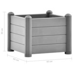 vidaXL Lit surélevé de jardin PP Gris pierre 43x43x35 cm
