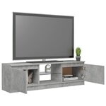 vidaXL Meuble TV avec lumières LED gris béton 120x30x35 5 cm