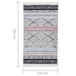vidaXL Tapis Rose et aqua 120x180 cm Coton